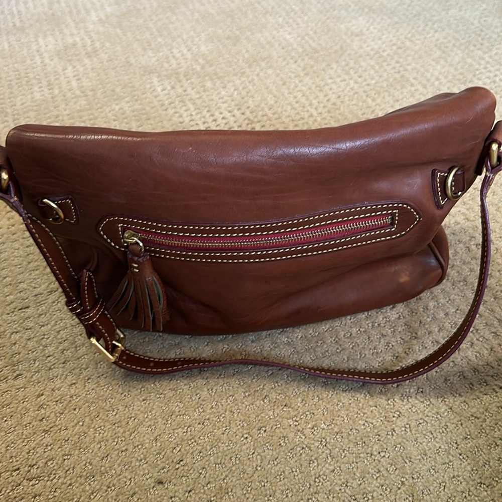 Dooney & Bourke Chestnut Zip Flap Double Pocket Florentine Shoulder Bag - Picture 6 of 7
